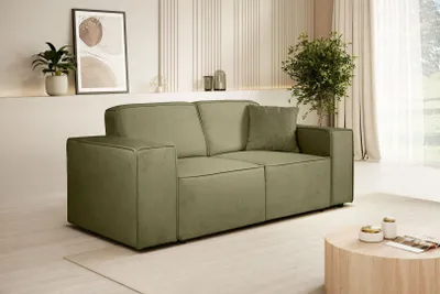 Produktbild von Sofa PEDRO II - 2-Sitzer modernes Couch ohne Schlaffunktion - Dunkelgrün (Velo629)