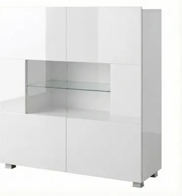 Obrázek produktu pro Komoda Amanda White 100x107 cm - Nadčasový příborník 2 dvířka