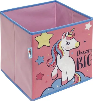 Produktbild von Einhorn Aufbewahrungsbox ohne Deckel stapelbar Spielzeugkiste Kiste Würfel Spielzeugbox Spielebox Toy Box Kinderzimmeraufbewahrung Pferd Unicorn