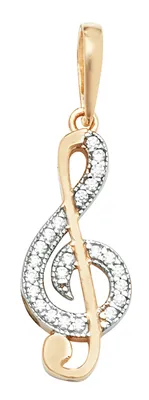 Productafbeelding van Gouden hanger voor dames, 375/1000 geelgoud, met zirconiumoxide – 31mm * 10mm; TRS23718