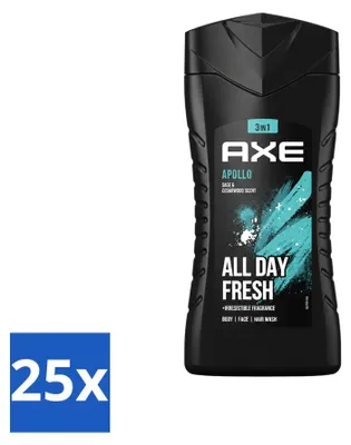 Obrázok produktu pre 25 kusov gélu na umývanie tela 3 v 1 Axe Apollo – šalvia a céder – 250 ml – výhodný balík
