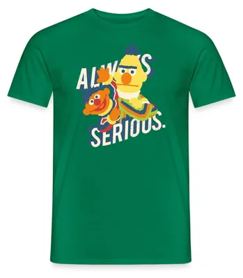 Produktbild von Spreadshirt Sesamstraße Always Serious Männer T-Shirt, L, Kelly Green