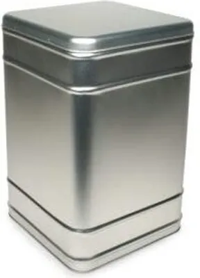 Produktbild von Vorratsdose mattsilber, 2kg Scharnierdeckel, eckig 169 x 169 x 255 mm