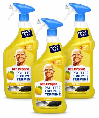 Produktbild von 3 x Mr. Proper Flash Reiniger Spray - Allesreiniger und Entfetter - Zitrone - 800 ml - Vorteilspackung - 3 Stücke