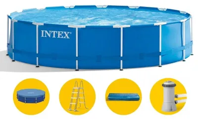 Produktbild von Intex Aufstellpool Metal Frame Pool Set Ø 457 x 122 cm Rund Blau