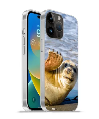 Produktbild von MuchoWow® Handyhülle Schutzhülle Hülle für Apple iPhone 14 Pro Max Robbe - Lustig - Schaukel - Kinder - Jungen - Mädchen - Kind Silikon Softcase Handy Hülle - Hardcover
