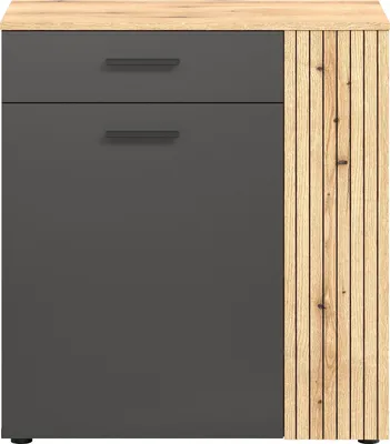 Zdjęcie produktu dla Wysoka komoda z 2 drzwiami i 1 szufladą, szerokość 80 cm - ESTEBAN
