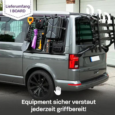 Obrázok produktu pre 040 Parts Molle Board pre VW T5 T6 T6.1 Transporter alebo Multivan s C-koľajnicou Univerzálny držiak zariadenia