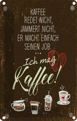 Produktbild von vianmo Blechschild 18x12 cm ich mag Kaffee Herz Spruch Zitat