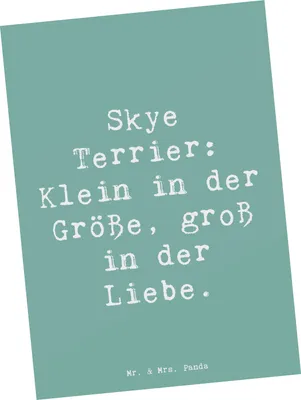 Produktbild von Mr. & Mrs. Panda Ansichtskarte Spruch Skye Terrier Liebe - Meeresbrise - Geschenk, Unabhängigkeit, Kunstkarten, bedingungslose, treu, Hunderasse, Ansichtskarten