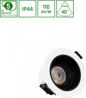 Image de Spectrum LED Orbito spot encastré Ø97mm 10W rond 40° 1100lm blanc IP44 luminaire salle de bain UGR<19 blanc chaud 3000K - DALI