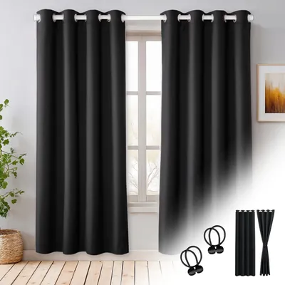Immagine prodotto di 2 tende oscuranti con supporto magnetico, colore nero, dimensioni 200 x 135 cm