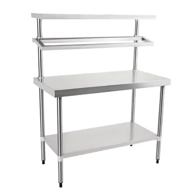 Produktbild von Vogue Arbeitstisch mit Aufsatz und Grundboden 1200x1500x600mm aus Edelstahl