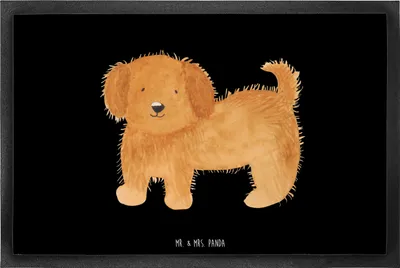 Produktbild von Mr. & Mrs. Panda fußmatte Hund Flauschig 60 x 90 cm - Schwarz - Geschenk, Gummimatte, Sprüche, Vorleger, Süß, Hundeliebe, Niedlich, Schmutzmatte, Hunde, Schmutzfangmatte