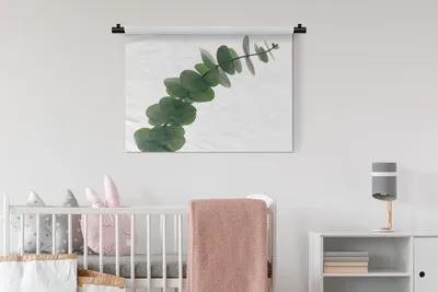 Produktbild von MuchoWow® Wandteppich Wandbehang Grüne Eukalyptusblätter 90x67.5 cm Tapisserie Dekoration Wandtuch - Fototeppich - Wand-Skulpturen