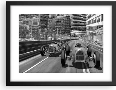 Produktbild von Gerahmtes Poster - Schwarzer Rahmen - Formel 1 Retro - 40x30 cm - Wand Bild - Wanddeko - Wandbilder - Kunstposter - Wandposter - Bilderrahmen - Bilder - Kunstdruck - Wanddekoration - P2BAA40x30-4843
