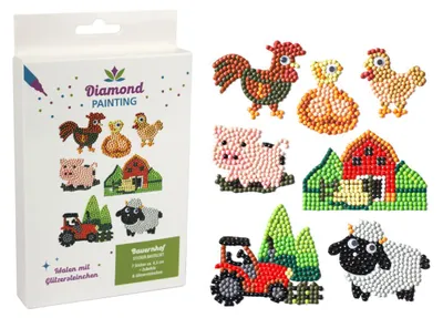 Produktbild von Diamond Painting Bauernhof  ca, 4,5 cm 7 St, = 1 Set
