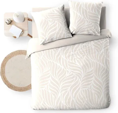 Image de Parure de lit - Douceur d'Intérieur - Morgane - Coton - 240x220cm - Sable
