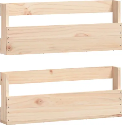 Produktbild von vidaXL Wand-Schuhregale 2 Stk. 59x9x23 cm Massivholz Kiefer