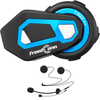 Obrázek produktu pro Interkom pro motocykl, Bluetooth 5.0, dosah 1000 metrů, pro 6 uživatelů, FM rádio, ovládání hlasem