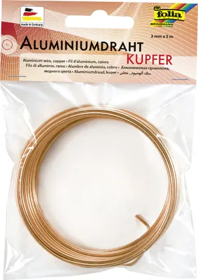 Image de Fil d'aluminium Folia, 2mm x 5m, cuivre
