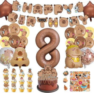 Productafbeelding van Capybara Verjaardagsdecoratie 6/7 - 8/9 - 10/11/12 jaar jongen meisje