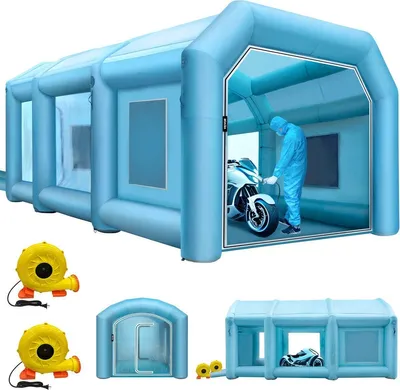 Obrázek produktu pro Nafukovací stříkací kabina pro lakování automobilů 9 x 6 x 4 m s filtrem a 2 ventilátory
