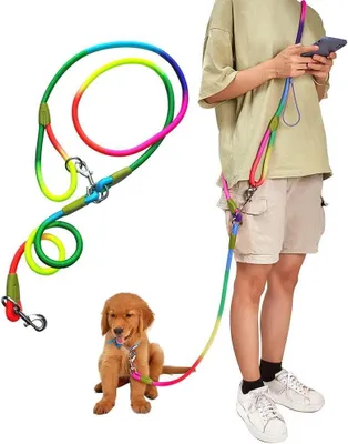 Productafbeelding van Handsfree Hondenriem - Looplijn Taille - Hond Uitlaten - 6-in-1 Multifunctioneel - 230 cm - Veelkleurig