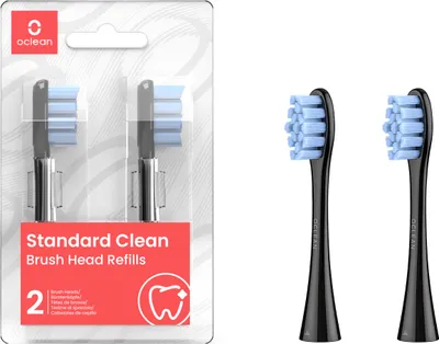 Produktbild von Oclean Clean Brush Head B02 Electric Toothbrush Heads with DuPont Bristles - Black 2 Pack