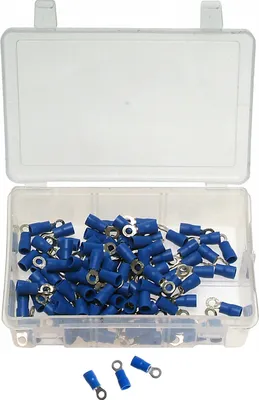 Image de 100 x cosses de câble Assortiment de cosses à sertir TYPE RINGFORM BLEU 1,5-2,5 mm² M3