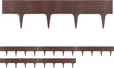 Image de DEUBA® Bordure de jardin plastique 11,70m résistante intempéries UV piquet terre parterre plate-bande délimitation design clôture prairie brun