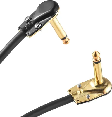 Obrázek produktu pro SUNGOOYUE Kytarový patch kabel, 6 Pack - jednokanálový DI přepínací redukce šumu s pravoúhlými palačinkovými konektory pro nahrávání hudby, HiFi kvalita zvuku, japonský materiál,