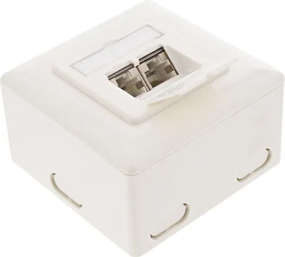 Image de InLine® 75602J Cat.6 prise de raccordement, AP/UP 2x RJ45 prise femelle, RAL9010, blanc, horizontal
