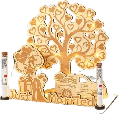 Productafbeelding van Geldgeschenk bruiloft hout