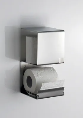 Produktbild von Toilettenpapierhalter mit Ersatzrollenhalter und Abstellfläche, Edelstahl poliert