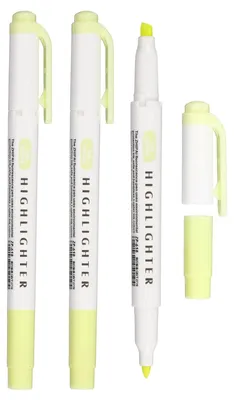 Productafbeelding van Textmarker met dubbele punt, 3 stuks in geel