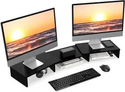 Produktbild von Famanu Monitorständer Höhenverstellbar - Schwarz