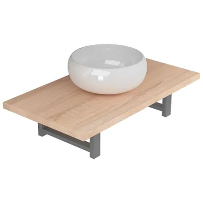 Immagine prodotto di Set Mobili da Bagno 2 pz Vetroceramica Rovere