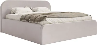 Image de Selsey Umike - Lit Tapissé 200x200 avec Coffre de Lit et Housse en Velours Hydrofuge, Beige Gris