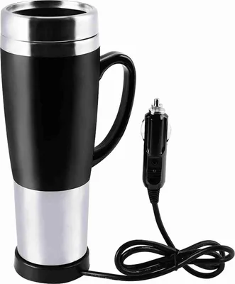 Obrázok produktu pre 12V elektrický vodný izolovaný hrnček do auta Cestovný ohrievací hrnček na horúcu kávu s mliekom a čajom (čierny)