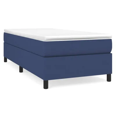 Image de vidaXL Sommier boxspring bleu 90x190 cm Tissu