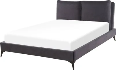 Produktbild von BELIANI Polsterbett Dunkelgrau 140 x 200 cm Chenille Stoff Mit Lattenrost Elegant Modern
