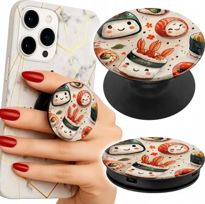 Obrázok produktu pre Drziak na telefon Popsocket na prst / stojan - SŁODKIE UŚMIECHNIĘTE SUSHI