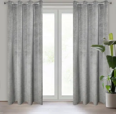 Produktbild von Vorhang ALUVIA stahl hellgrau grau 140x250 cm  Ösen Ösenvorhang