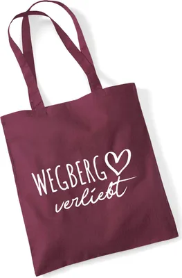 Produktbild von Huuraa Jutebeutel Wegberg verliebt 10 Liter Burgundy Baumwolle Tasche Geschenkidee