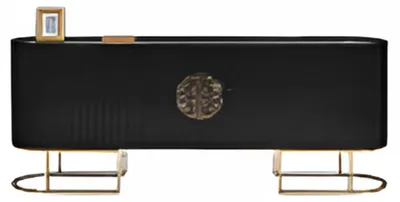 Produktbild von Elegantes Esszimmer Set mit Esstisch 4 Stühlen Sideboard und Spiegel