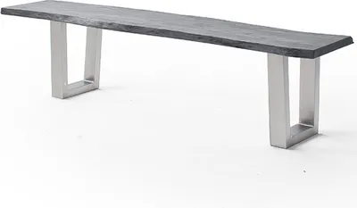 Produktbild von Esszimmer Sitzbank mit 200 cm Breite, Akazie massiv, grau sandgestrahlt - COSENZA-06