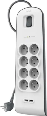 Obrázek produktu pro Belkin BSV604ca2m, 650 J, 6 AC zásuvky / AC zásuvek, Bílá, 2 m