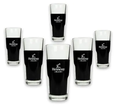 Produktbild von 6x Hennessy Whiskey Glas Longdrink schwarz