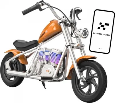 Obrázok produktu pre Hyper Gogo Pioneer C12 APP Detská el. motorka s aplikáciou, BT, RGB podsvietenie, oranžová